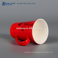 Blumendruck Rote Farbe Heller Bone China Sublimation Becher